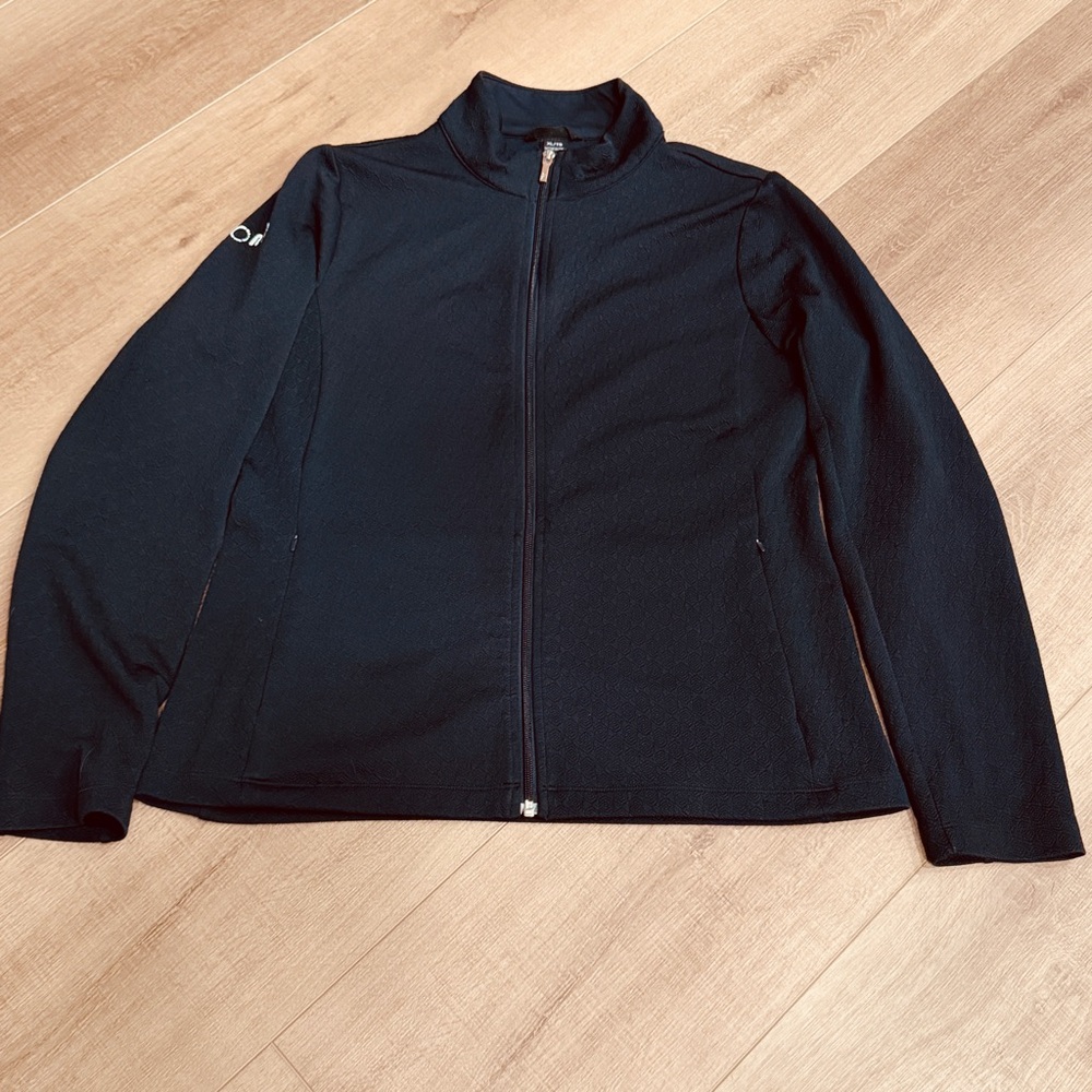 Nivo Nvo Golf Performance Full Zip Track Jacket Black Women XL Pockets Thick - Picture 3 of 6